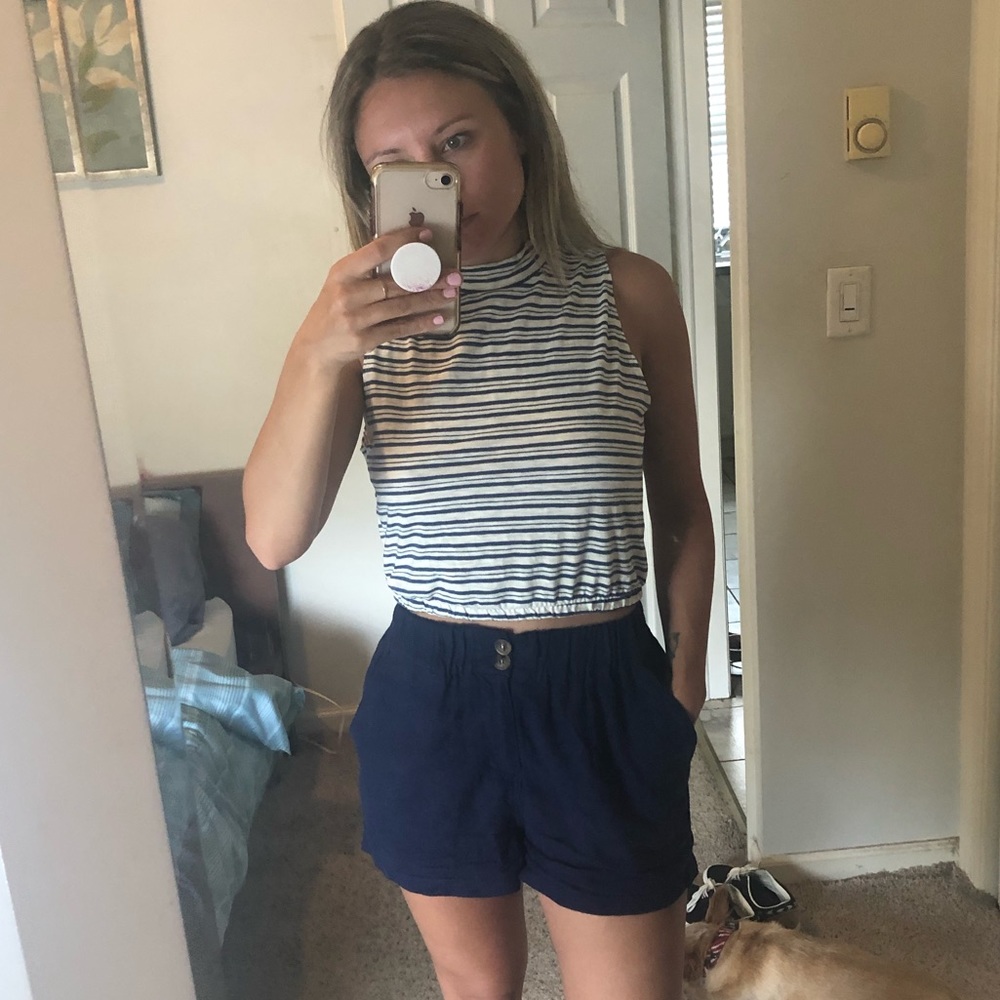 Striped mockneck tank — BNWT size medium